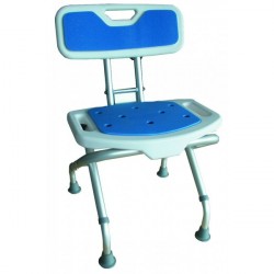 Krzesło prysznicowe Blue z oparciem, składane