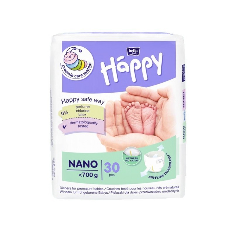 Pieluszki dla wcześniaków Bella Baby Happy Nano do 700g