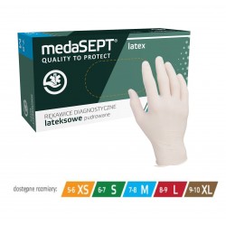 Rękawiczki lateksowe MedaSept, pudrowane, 100 szt.