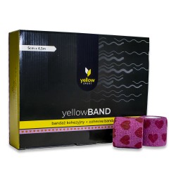 Bandaż elastyczny samoprzylepny YellowBAND różowe serca 12 szt.
