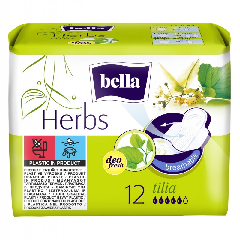 Podpaski higieniczne Bella Herbs wzbogacone kwiatem lipy