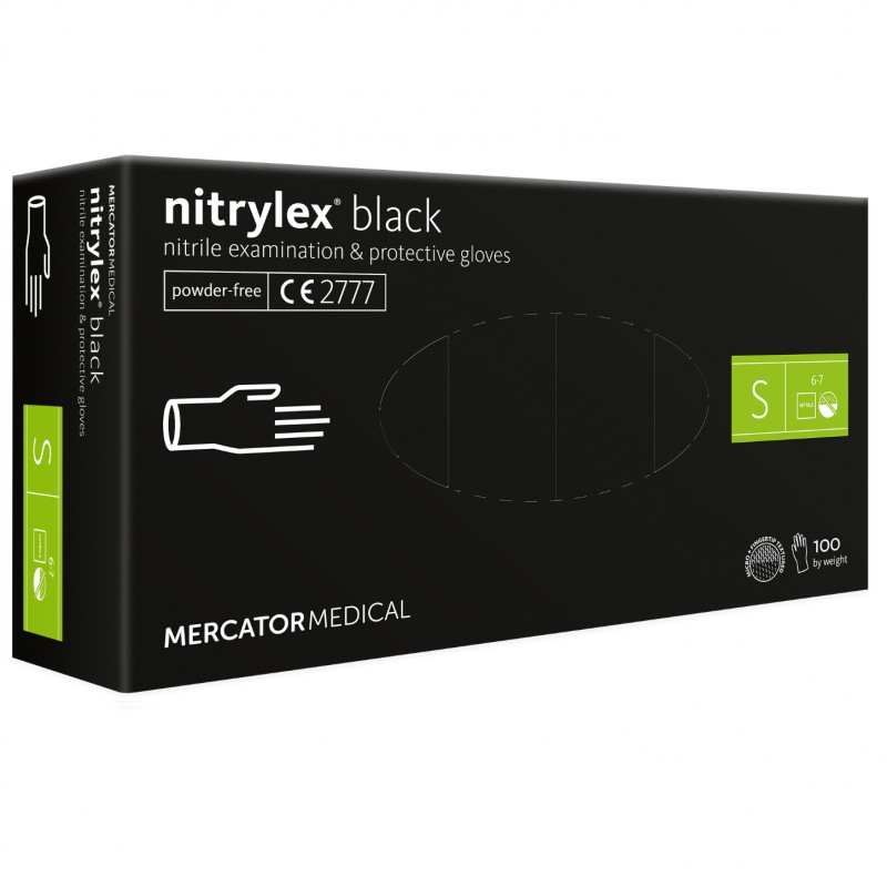 Rękawiczki nitrylowe czarne Nitrylex Black Mercator 100 szt.