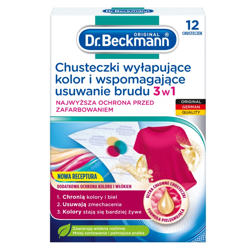 Chusteczki wyłapujące kolor i wspomagające usuwanie brudu 3w1 Dr Beckmann