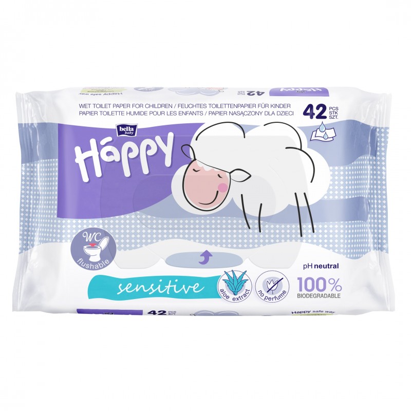 Nasączany papier toaletowy dla dzieci z ekstraktem z aloesu Bella Baby Happy